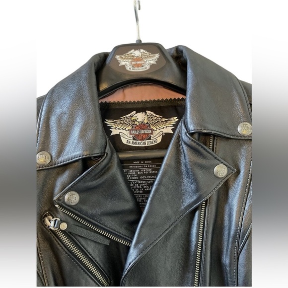 Harley-Davidson Genuine Leather Moto Jacket XS Studded Black - Picture 8 of 9